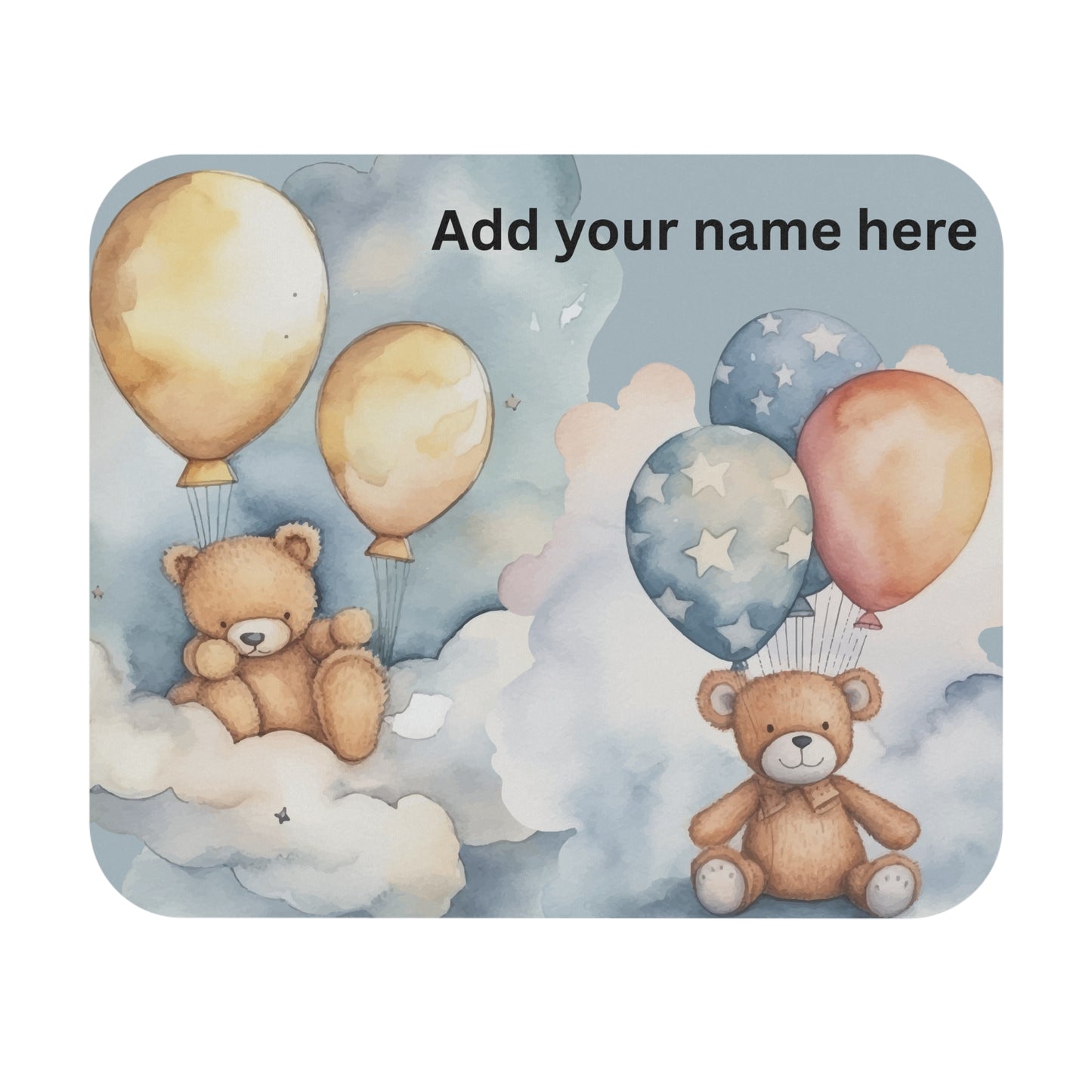 Up in the Clouds – Teddy Bear Mouse Pad (Personalized Available)