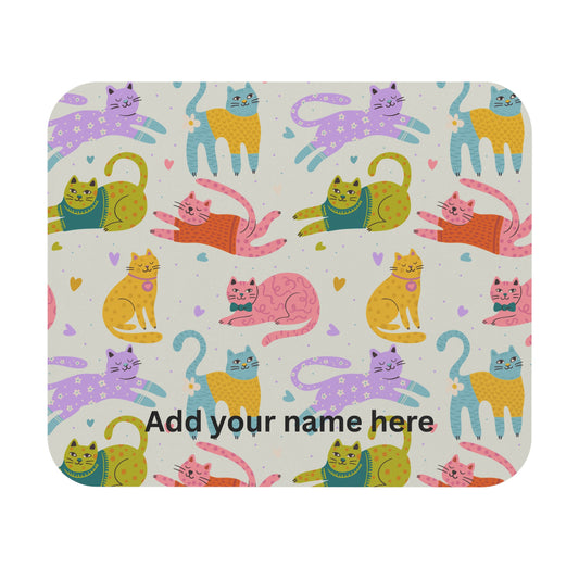 Colorful Companions – Playful Cat Desk Mat