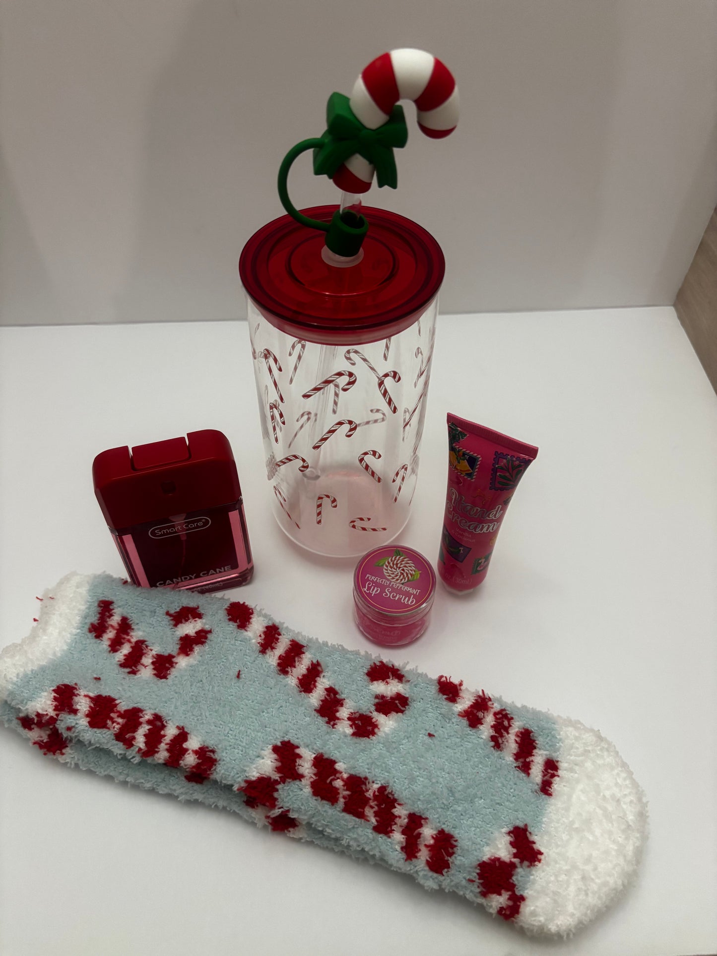 Candy Cane Glass Clear Tumbler Gift Kit – Peppermint Bliss Edition