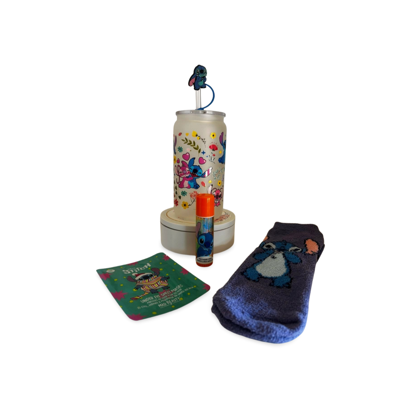 Blue Space Buddy Cozy Care Bundle – Frosted Glass Tumbler + Self-Care Treats