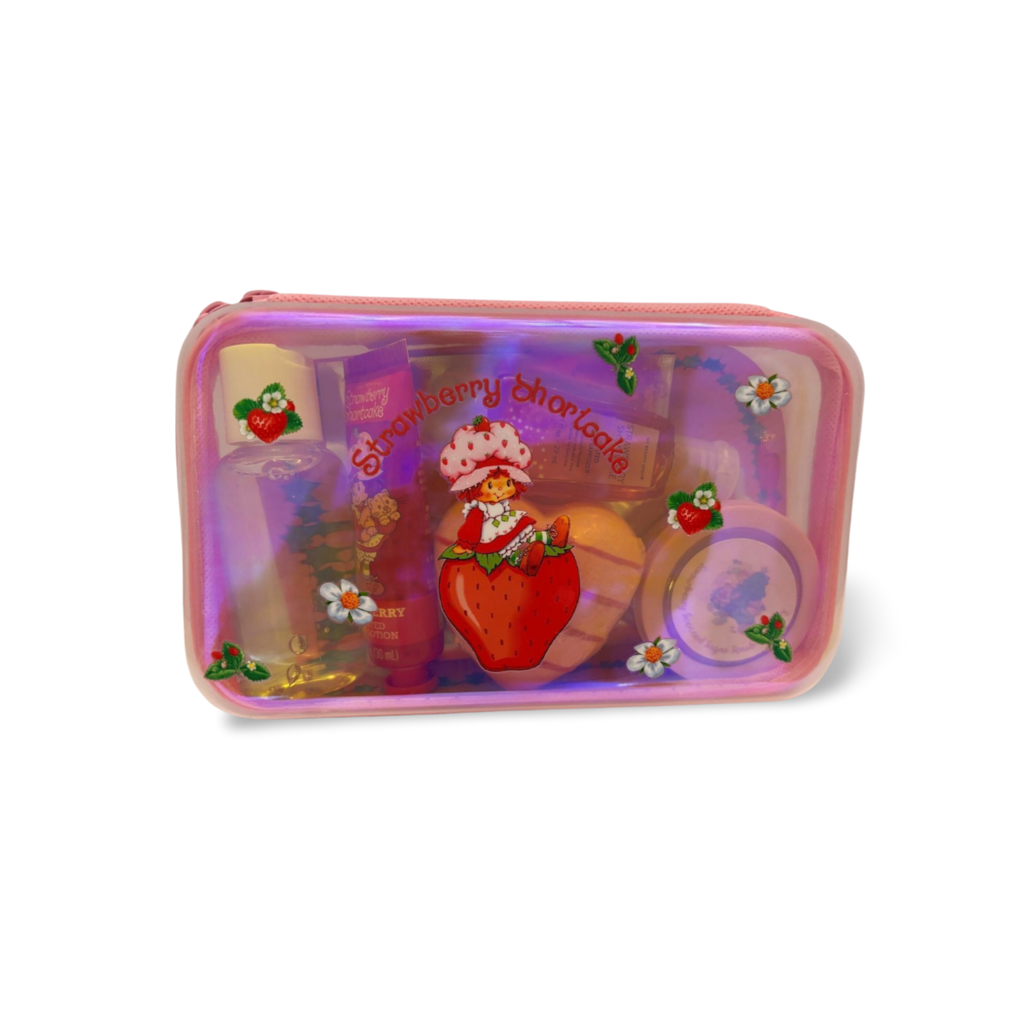 Strawberry Shortcake Hard Case Self‑Care Bundle 3 Designs (White & Pink) + Bath & Beauty Essentials