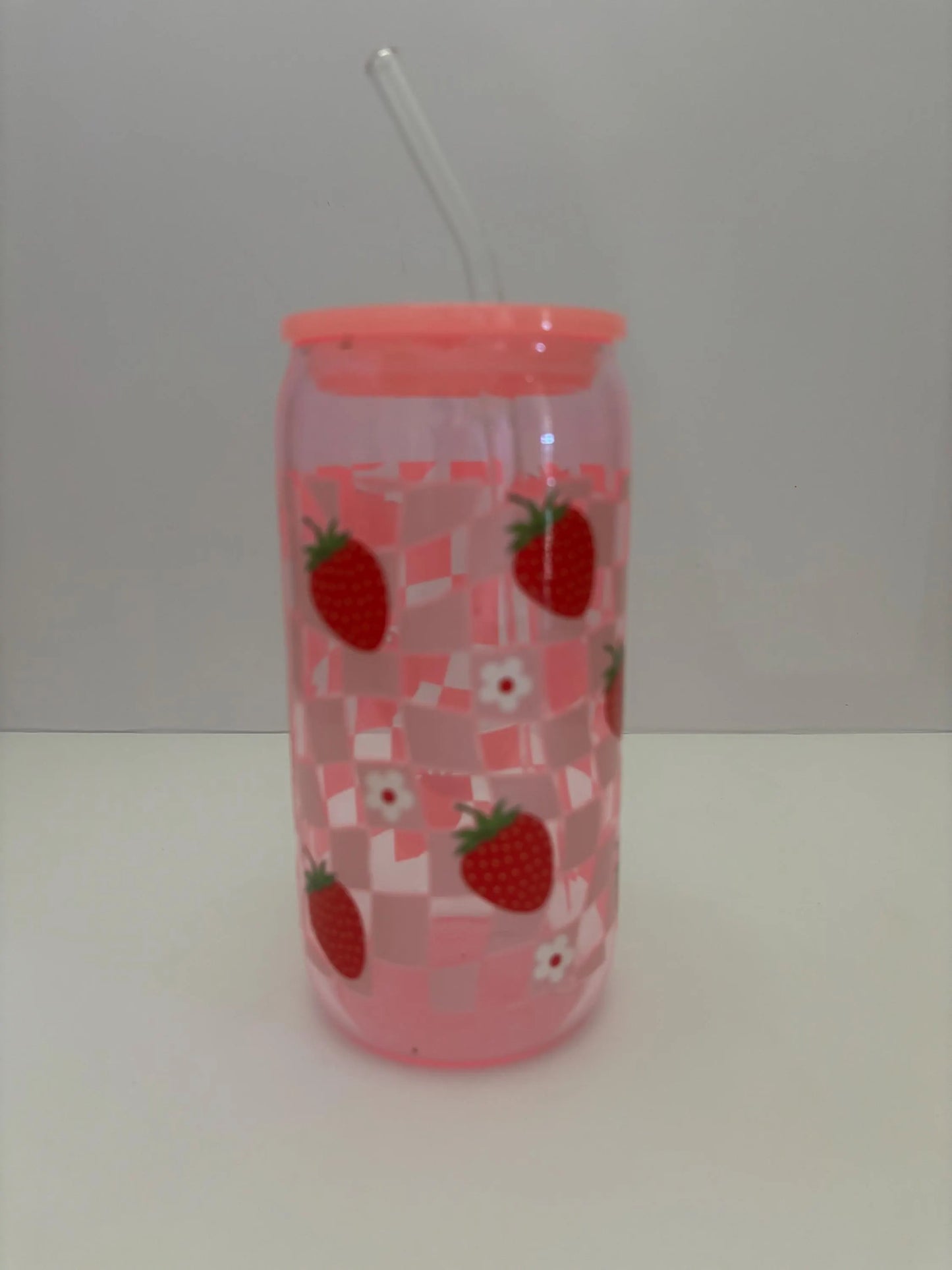 Berry Whimsy Sip & Care Bundle – 16 oz Strawberry Tumbler - Socks, Lip Gloss and Sanitizer