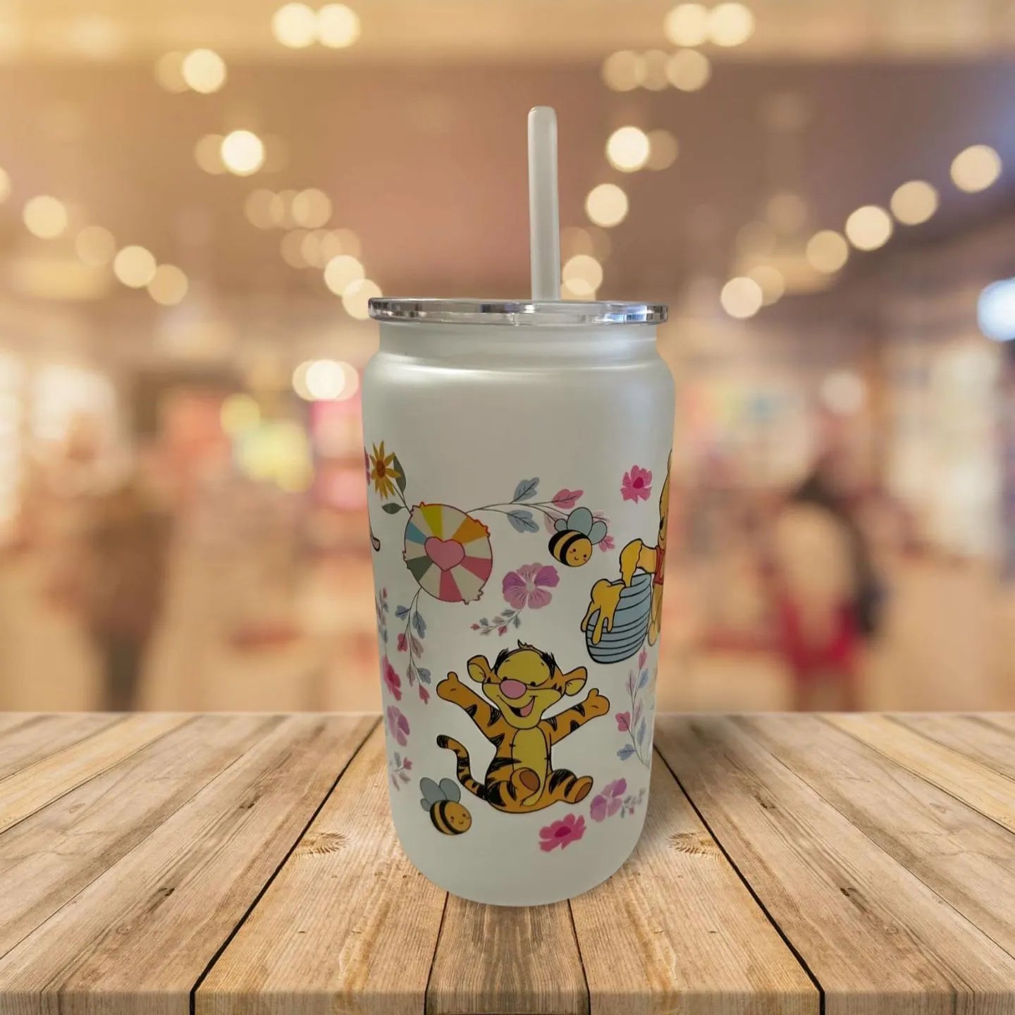 Honey Bear Sip & Care Bundle – Frosted Glass Tumbler + Sweet Self-Care Treats