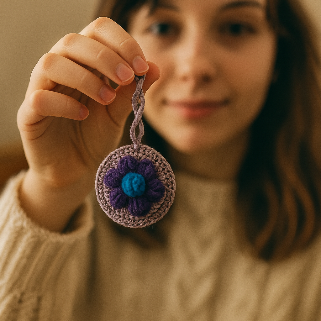 Soft Petals: Lavender & Blush Chrocheted Mirror Charms