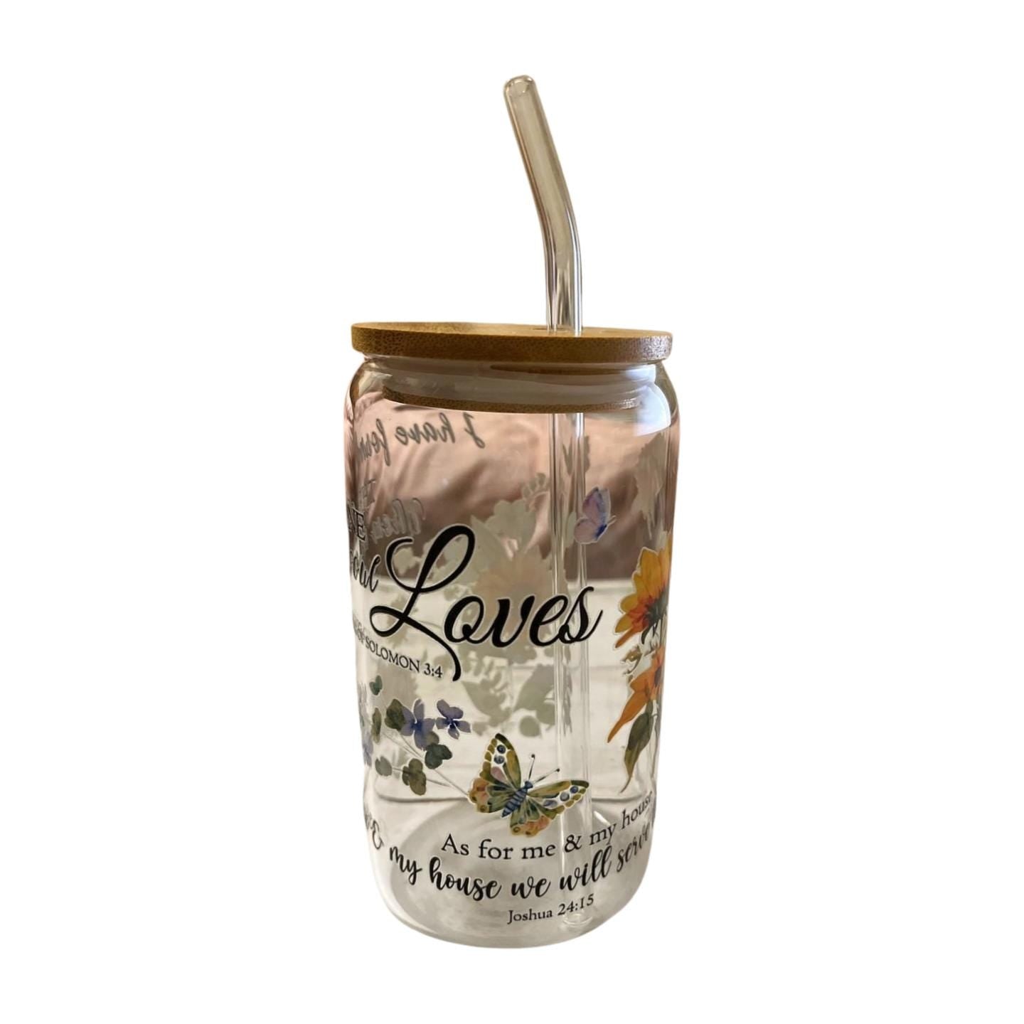 Glass Tumbler with Bamboo Lid and Clear Glass Straw- I have found the one