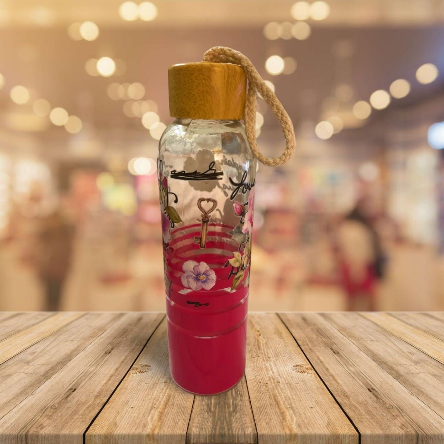 Clear and Hot Pink Glass Tumbler 4