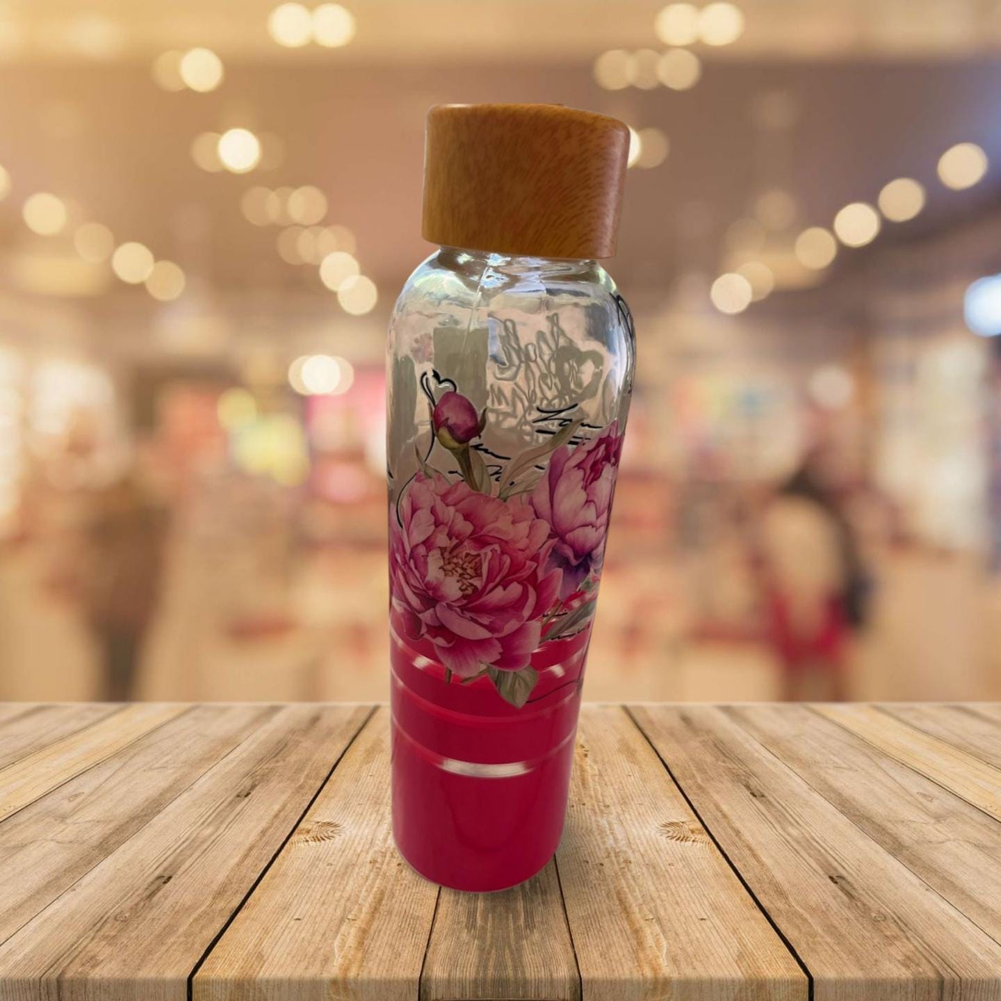 Clear and Hot Pink Glass Tumbler 2