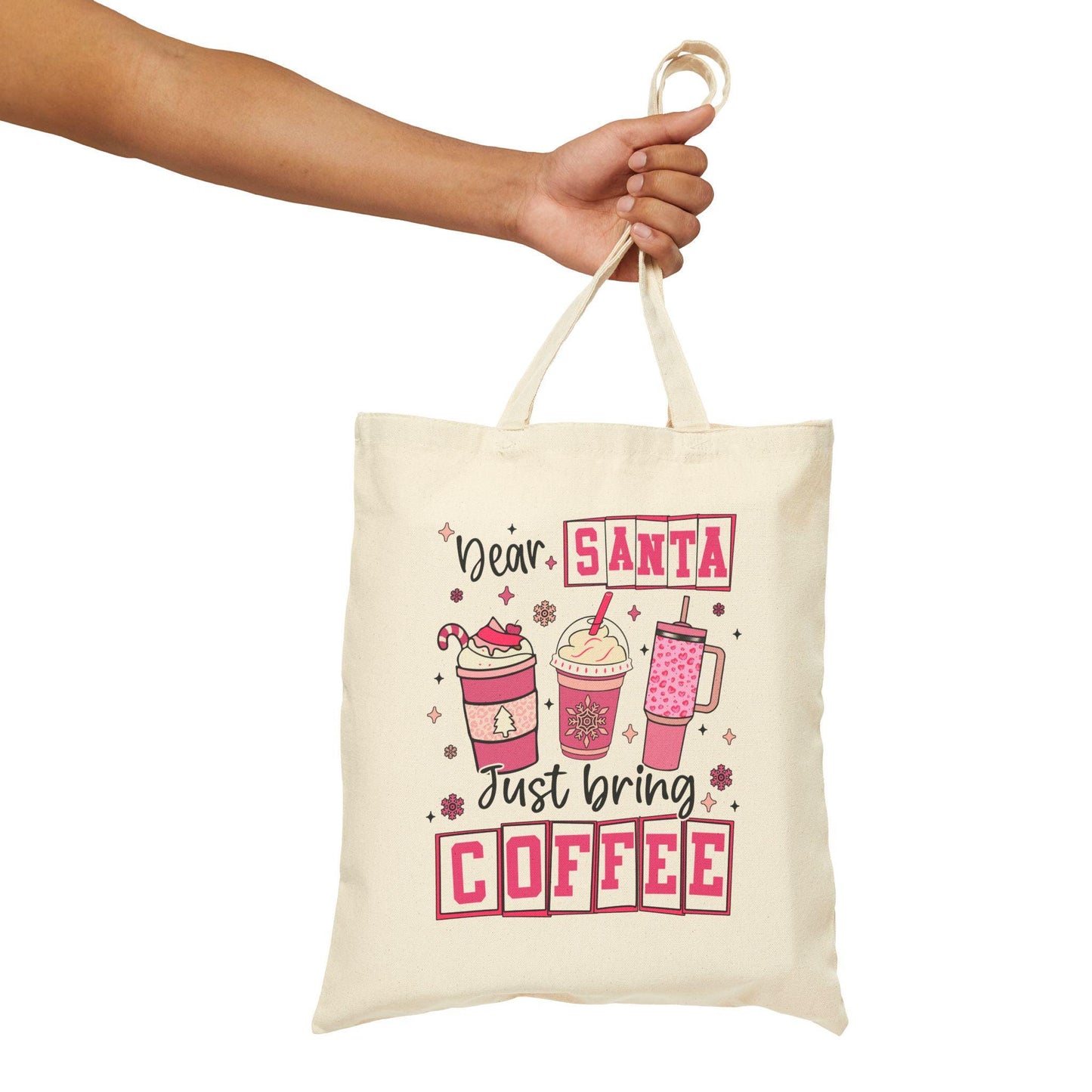 Cotton Canvas Tote Bag- Dear Santa