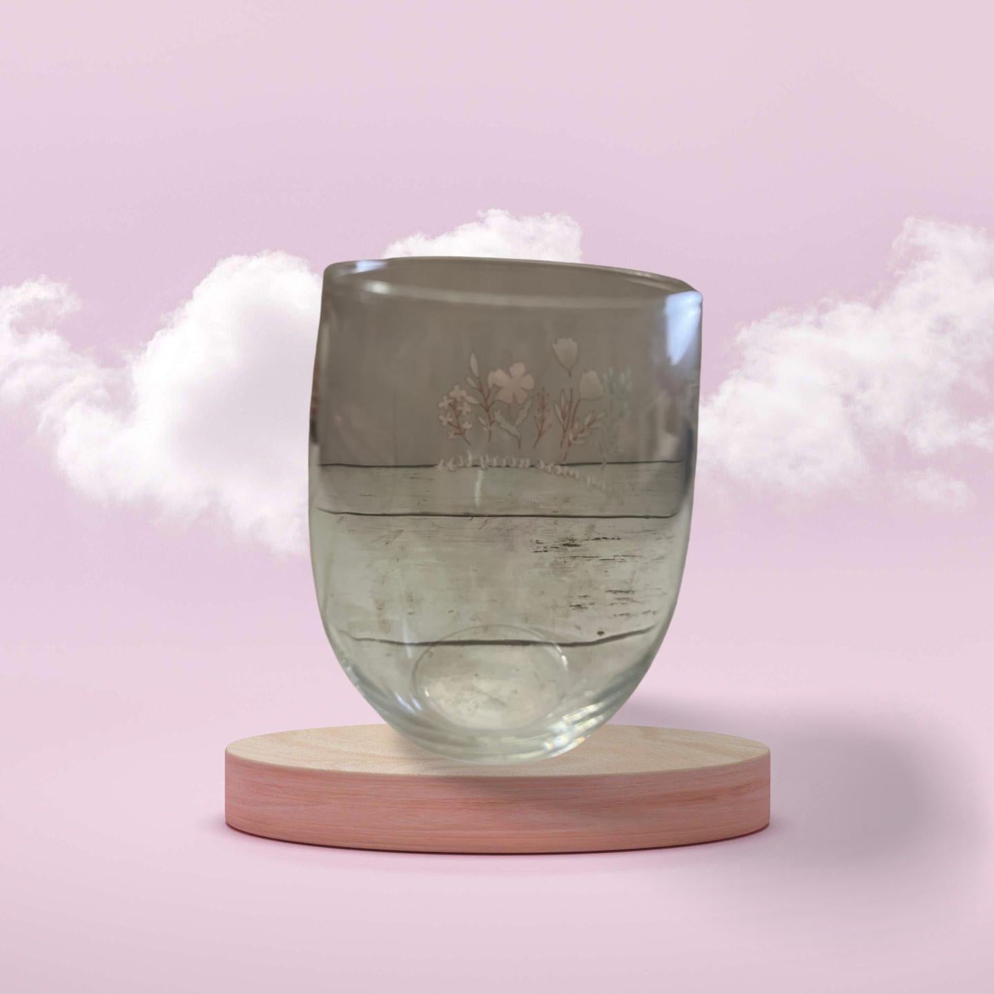 Sip in Style: Elegant Crystal Drinking Glass- Pray More Worry Less