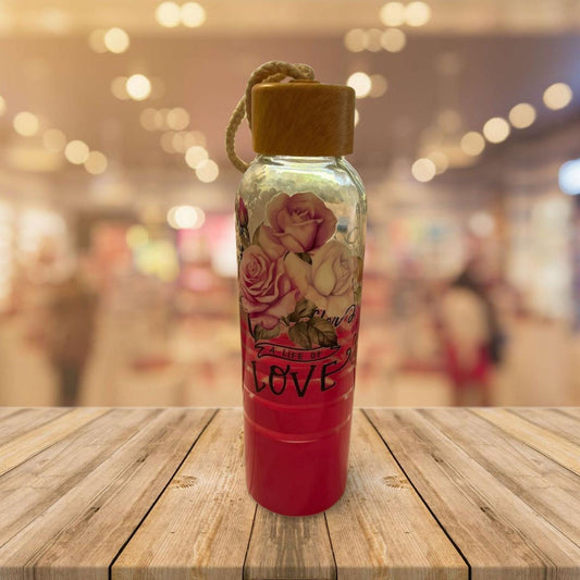 Clear and Hot Pink Glass Tumbler 1- A life of Love