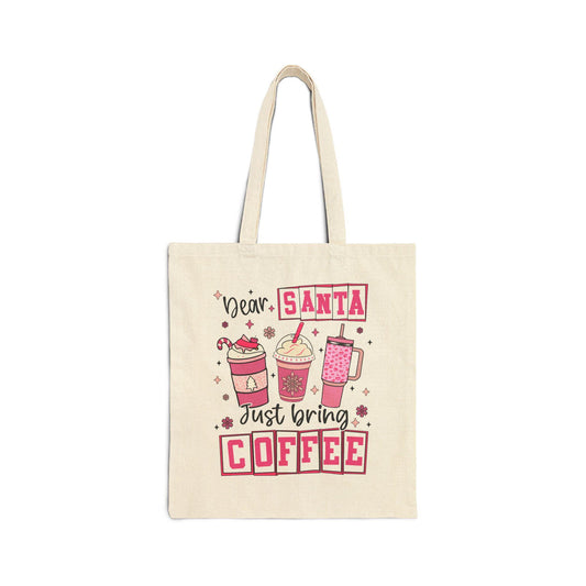 Cotton Canvas Tote Bag- Dear Santa