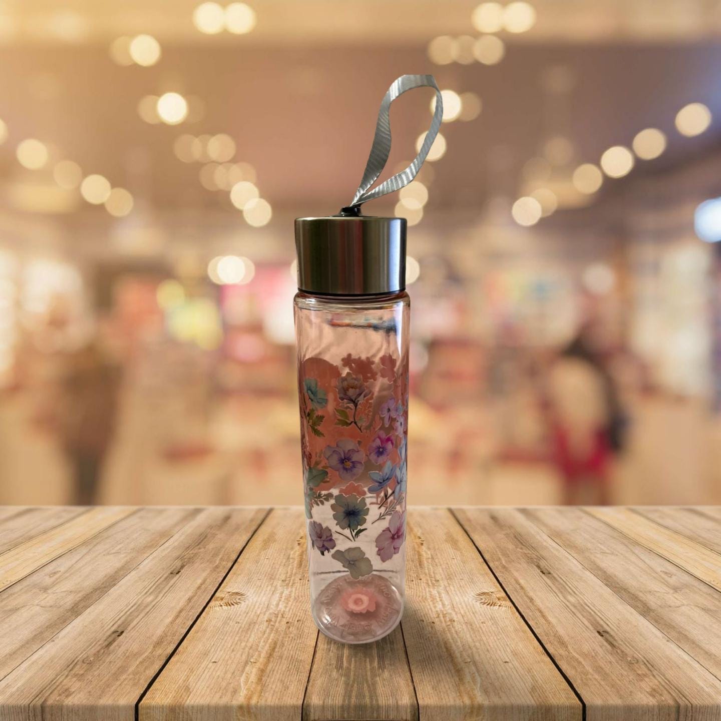 Chic Hydration: 18 oz Clear Pink Plastic Water Bottle- Owl 5
