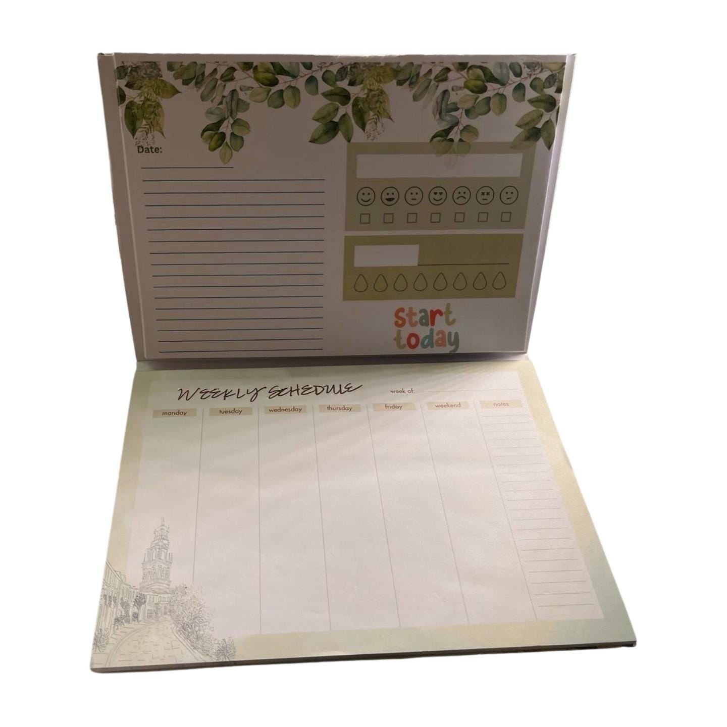Weekly Schedule Planner with Notes, Water Intake, and Mood Tracking