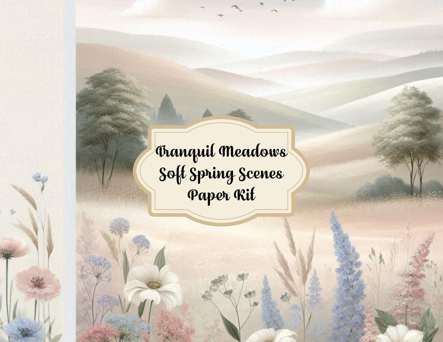 Tranquil Meadows: Soft Spring Scenes Paper Kit