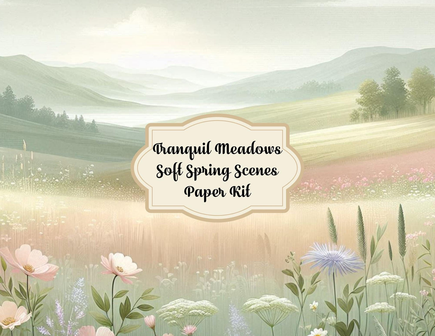 Tranquil Meadows: Soft Spring Scenes Paper Kit