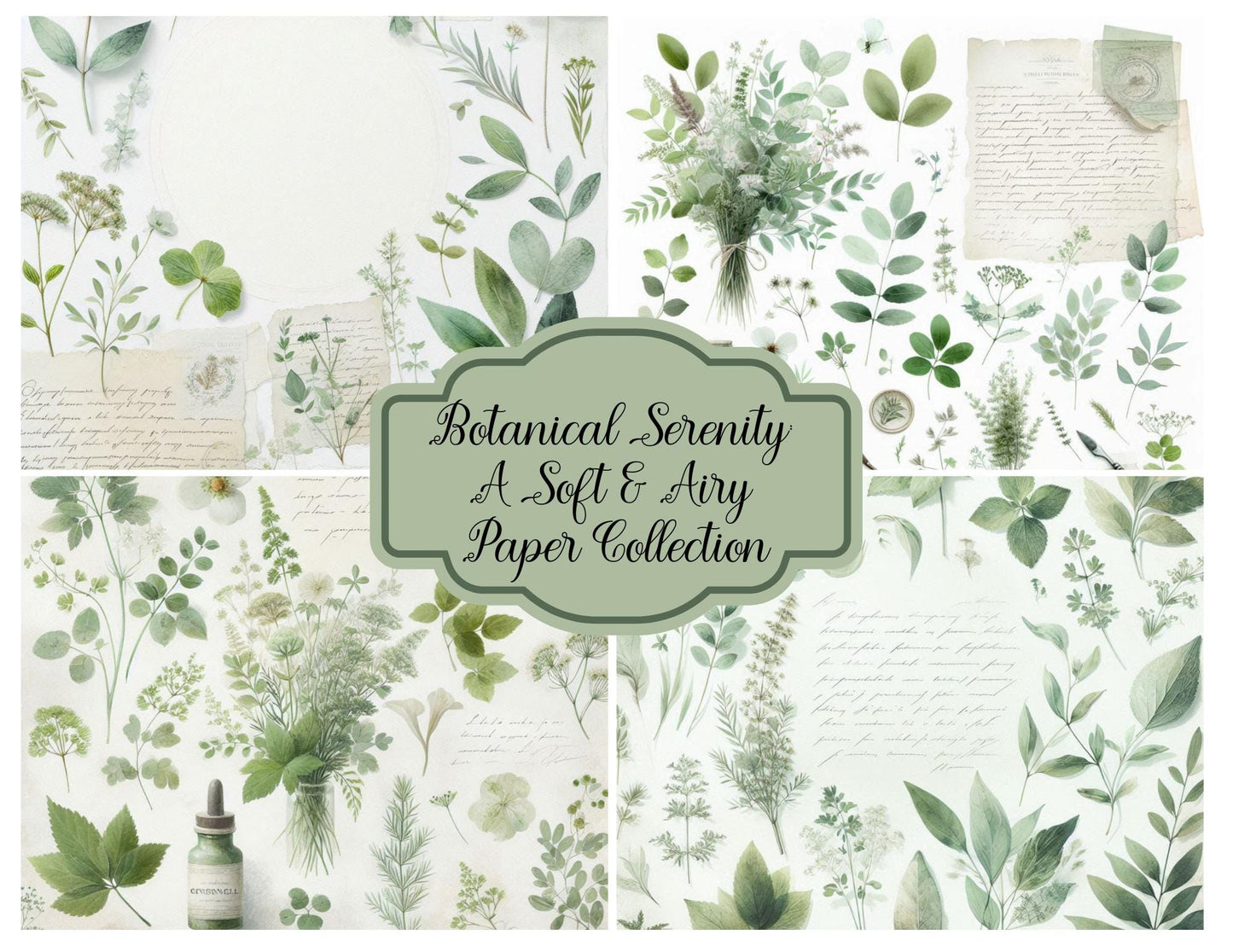 Botanical Serenity: A Soft & Airy Background Paper Kit