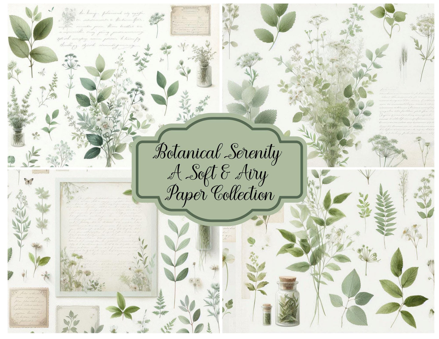 Botanical Serenity: A Soft & Airy Background Paper Kit