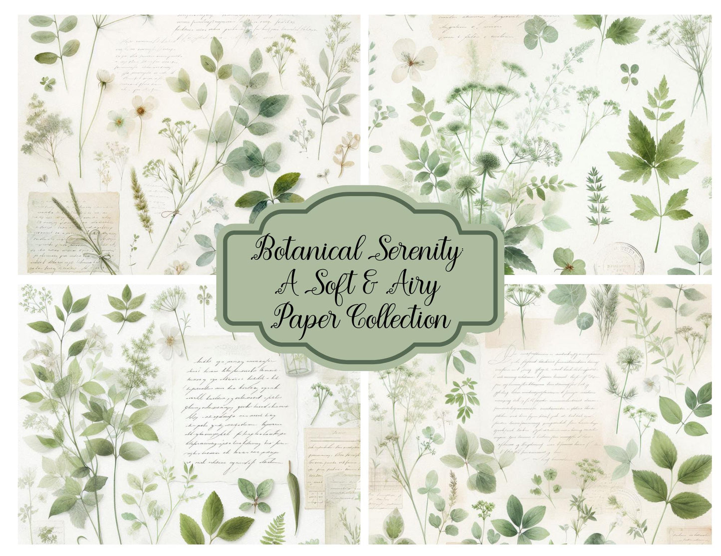 Botanical Serenity: A Soft & Airy Background Paper Kit