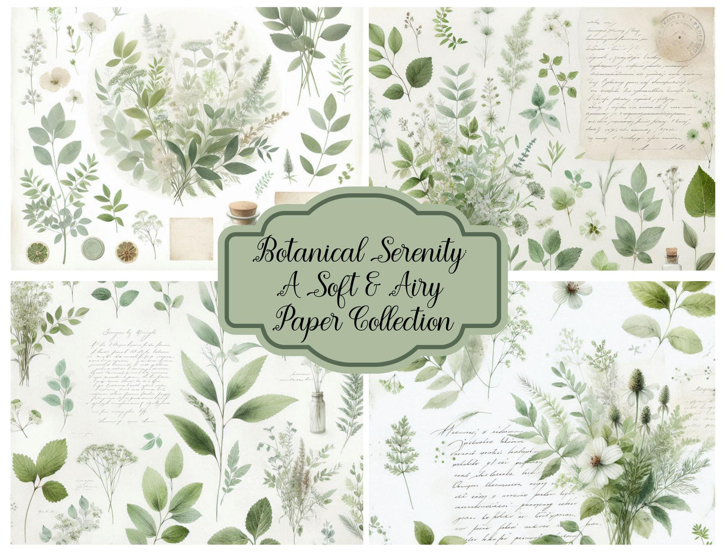 Botanical Serenity: A Soft & Airy Background Paper Kit