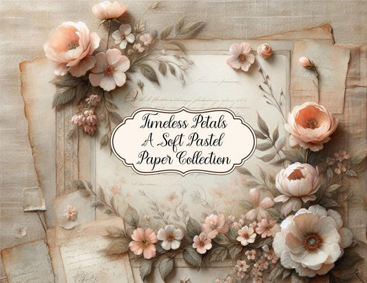 Timeless Petals: A Soft Pastel Background Paper Kit