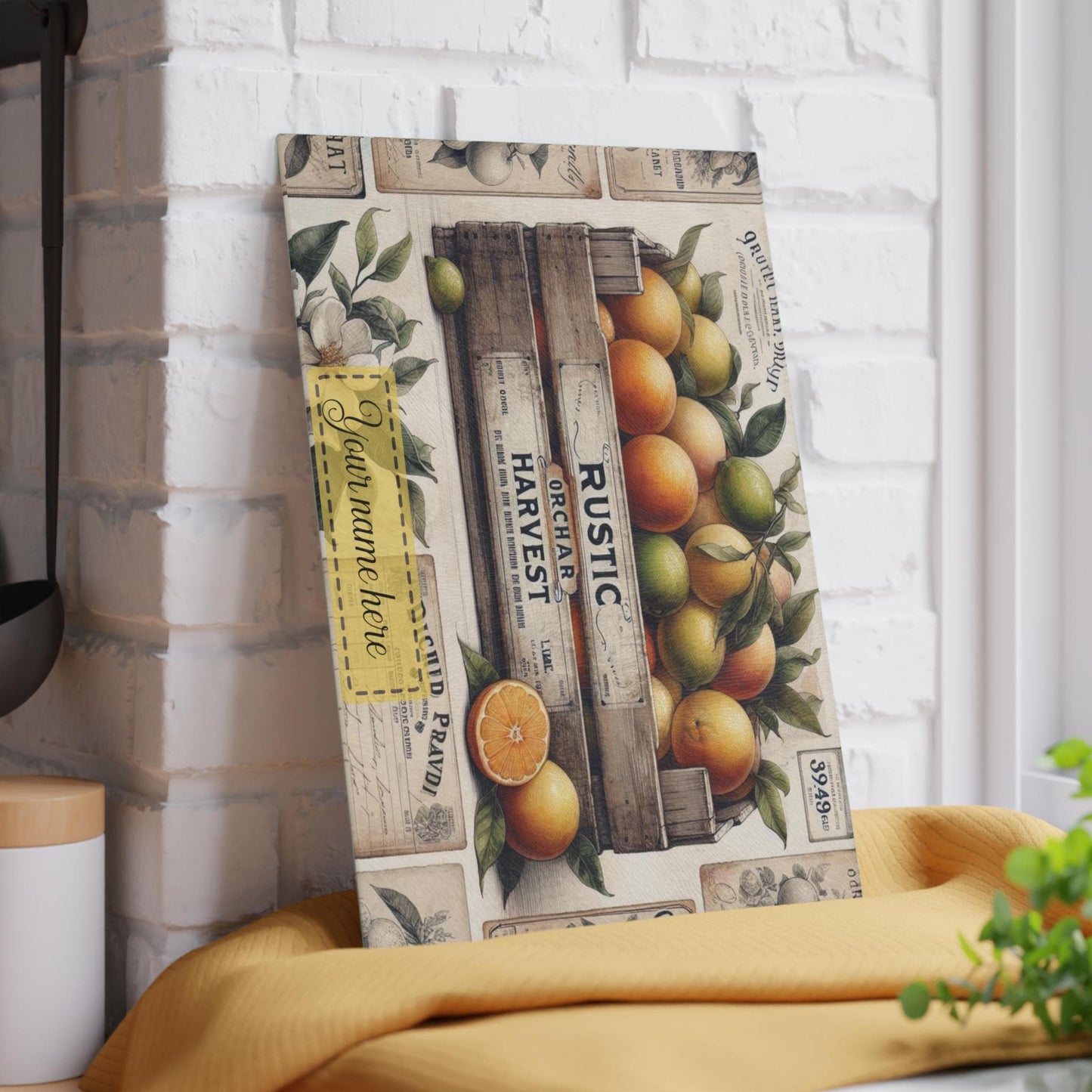 Citrus Crate Glass Cutting Board – Farmhouse Fresh Kitchen Decor