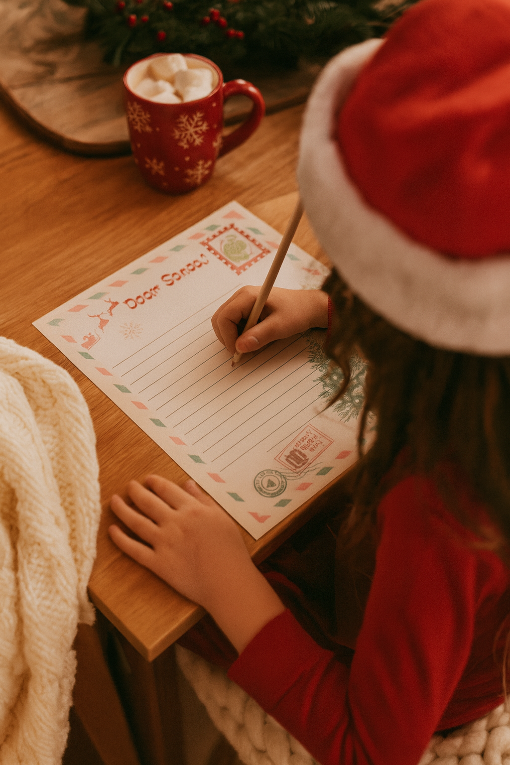 Dear Santa Letter Kit – Printable • 2 Pages + Envelope • Christmas Stationery