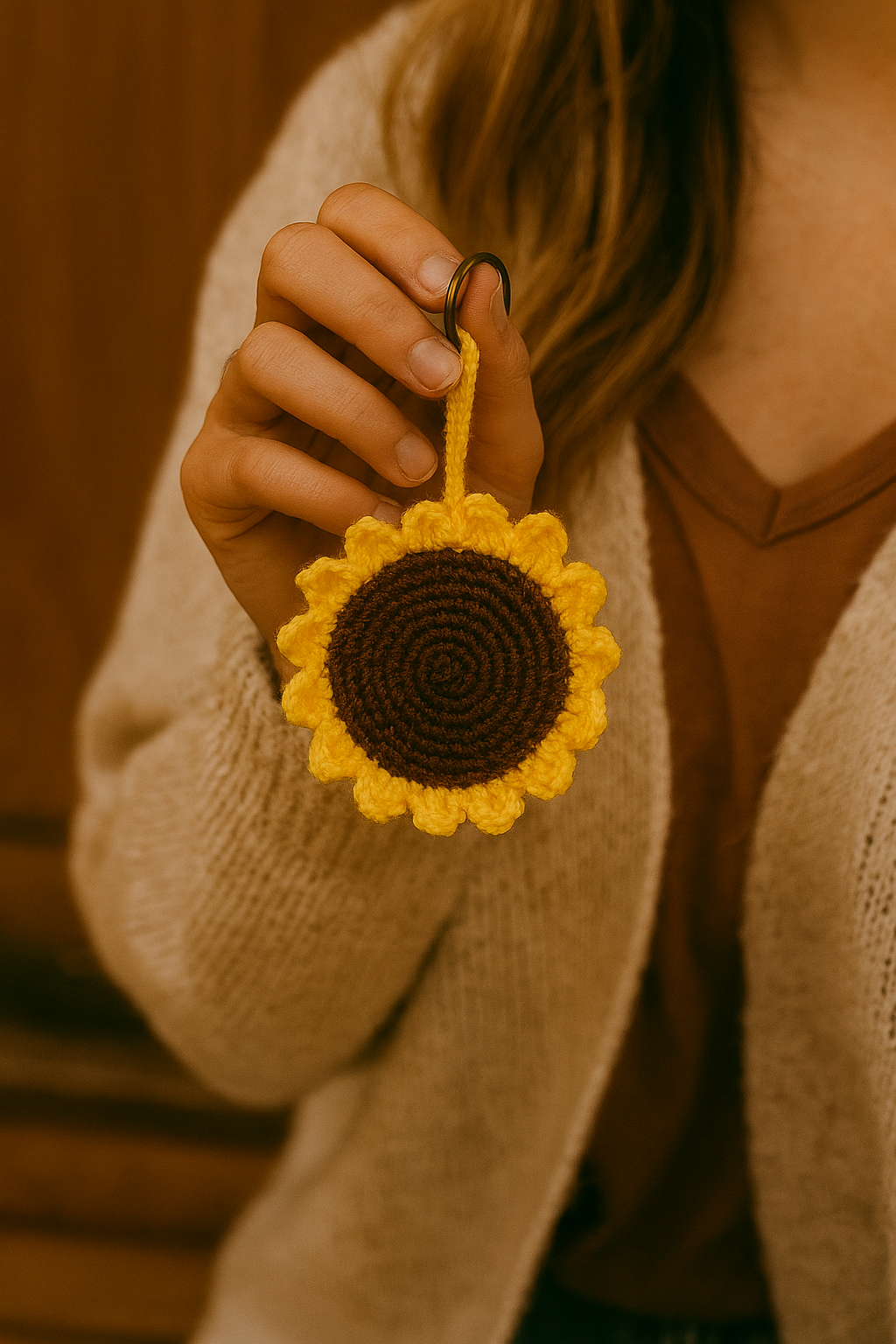 Pocket Posies: Happy Face, Daisy & Sunflower Crocheted Mirror Charms